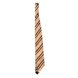 Canali Vintage Silk Textured Striped Thick Tie Made In Italy